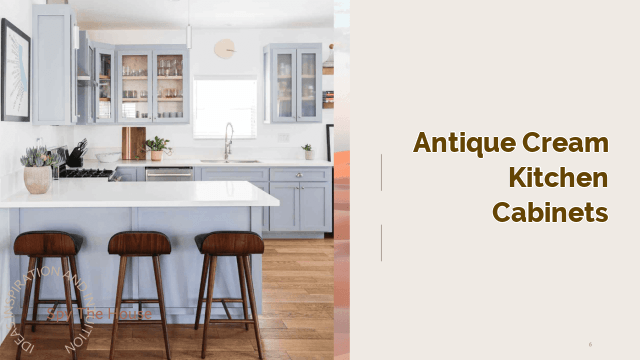 antique cream kitchen cabinets