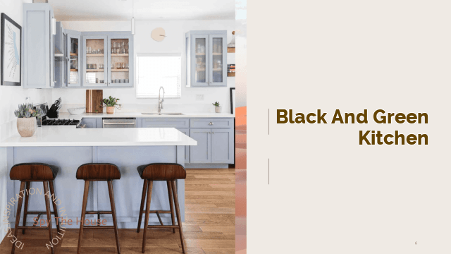 black and green kitchen