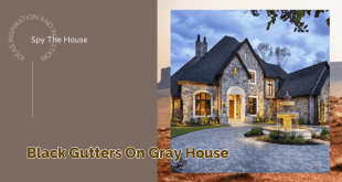 black gutters on gray house