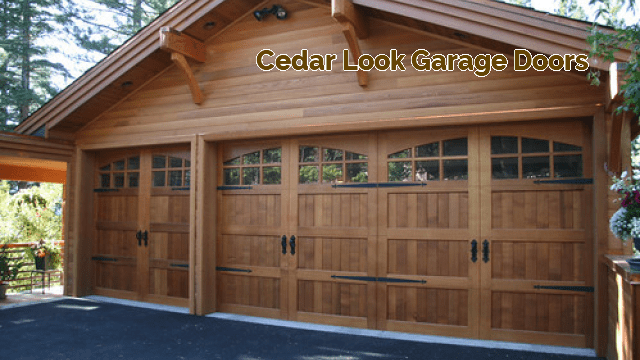 cedar look garage doors