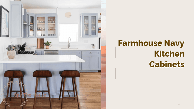 farmhouse navy kitchen cabinets