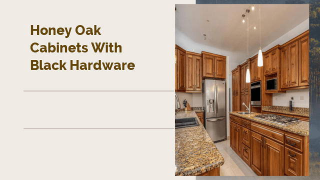 honey oak cabinets with black hardware