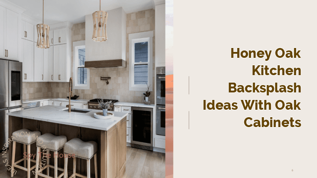 Honey Oak Kitchen Backsplash Ideas with Oak Cabinets