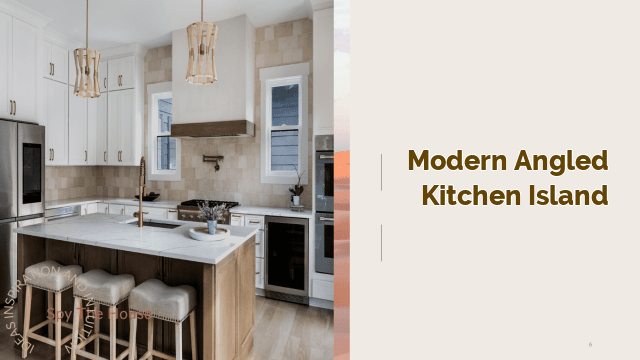 modern angled kitchen island