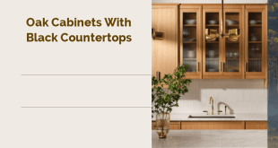 Oak Cabinets with Black Countertops