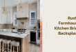 rustic farmhouse kitchen brick backsplash