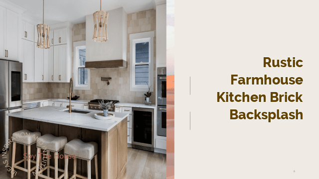 rustic farmhouse kitchen brick backsplash