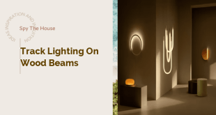 track lighting on wood beams