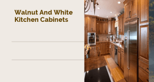 walnut and white kitchen cabinets