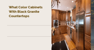 what color cabinets with black granite countertops