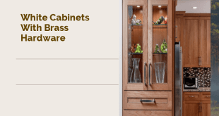 white cabinets with brass hardware
